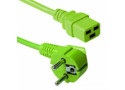 ACT Netsnoer Schuko CEE 7/7 male (haaks) - C19 IEC 60320 groen 3 m