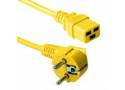 ACT Netsnoer Schuko CEE 7/7 male (haaks) - C19 IEC 60320 geel 1,8 m