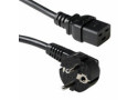 ACT Netsnoer Schuko CEE 7/7 male (haaks) - C19 IEC 60320 zwart 0,6 m