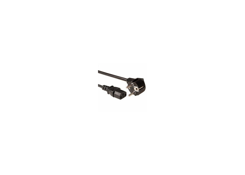 ACT Netsnoer LSZH Schuko CEE 7/7 male (haaks) - C13 IEC 60320 zwart 1 m