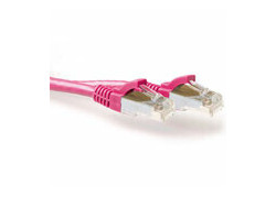 ACT Roze 1,00 meter SFTP CAT6A patchkabel snagless met RJ45 connectoren