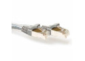 ACT Grijze 15 meter LSZH SFTP CAT6A patchkabel snagless met RJ45 connectoren