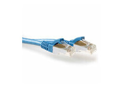 ACT Blauwe 1 meter LSZH SFTP CAT6A patchkabel snagless met RJ45 connectoren