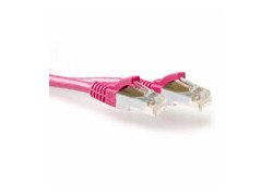 ACT Roze 1,5 meter LSZH SFTP CAT6A patchkabel snagless met RJ45 connectoren