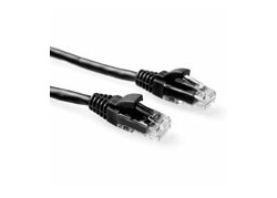 ACT Zwarte 0,25 meter U/UTP CAT6 patchkabel snagless met RJ45 connectoren