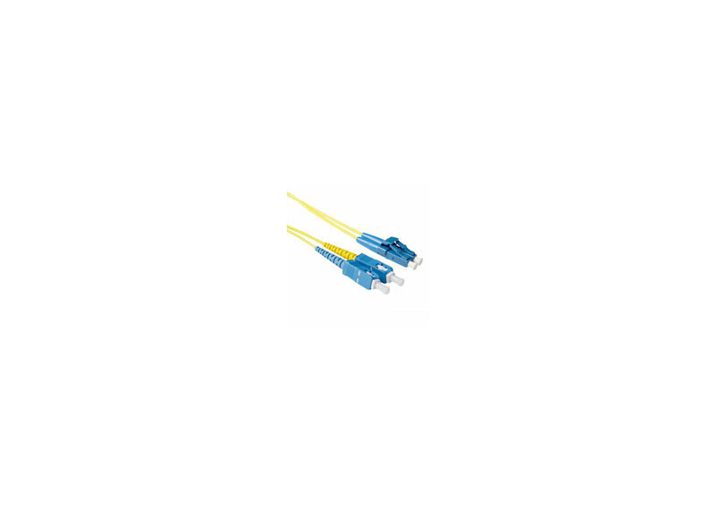 ACT 0.5 meter LSZH Singlemode 9/125 OS2 short boot glasvezel patchkabel duplex met LC en SC connectoren