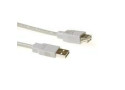 ACT USB 2.0 A male - USB A female ivoor  1,00 m