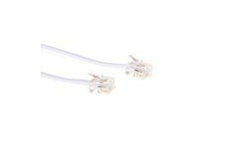 ACT Witte 1 meter platte telefoonkabel met RJ11 connectoren