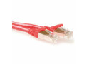 ACT Rode 10 meter LSZH SFTP CAT6A patchkabel snagless met RJ45 connectoren