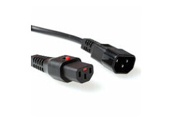 ACT Netsnoer C13 IEC Lock - C14 zwart 1 m, PC1024