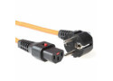 ACT Netsnoer Schuko CEE 7/7 male (haaks) - C13 IEC Lock oranje 2 m, EL247S