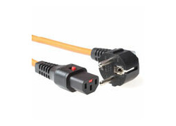 ACT Netsnoer Schuko CEE 7/7 male (haaks) - C13 IEC Lock oranje 2 m, EL247S