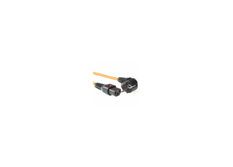 ACT Netsnoer Schuko CEE 7/7 male (haaks) - C13 IEC Lock oranje 2 m, EL247S