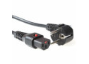 ACT Netsnoer Schuko CEE 7/7 male (haaks) - C13 IEC Lock zwart 2 m, EL182S
