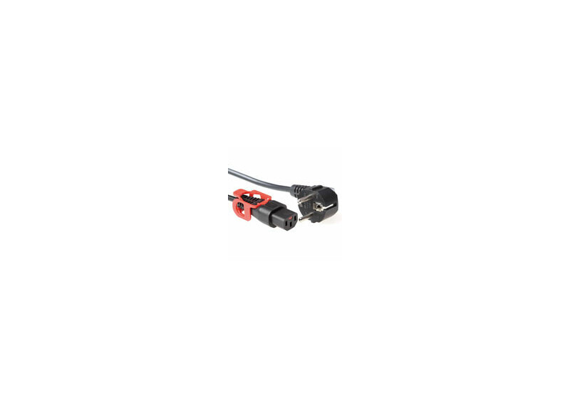 ACT Netsnoer Schuko CEE 7/7 male (haaks) - C13 IEC Lock+ zwart 1 m, EL341S