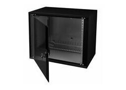 Minkels Wandbehuizing MWE, 6 HE, 60 cm breed, 34 cm hoog, 53 cm diep, zwart.