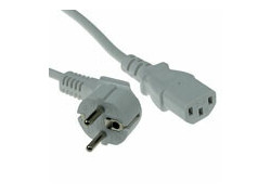 ACT Netsnoer Schuko CEE 7/7 male (haaks) - C13 IEC 60320 wit 1,5 m