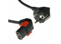ACT Netsnoer Schuko CEE 7/7 male (haaks) - C13 IEC Lock (onder haaks) zwart 1 m, EL449S