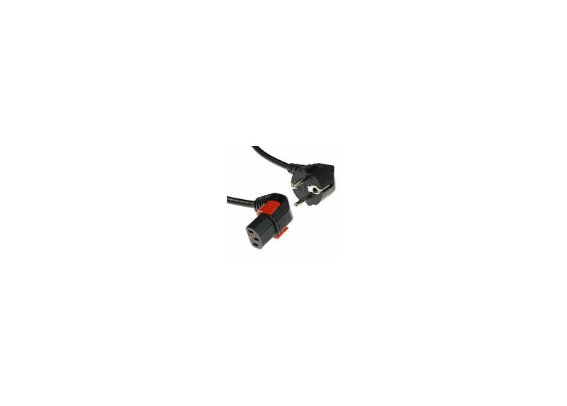 ACT Netsnoer Schuko CEE 7/7 male (haaks) - C13 IEC Lock (onder haaks) zwart 3 m, EL457S