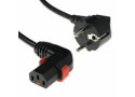 ACT Netsnoer Schuko CEE 7/7 male (haaks) - C13 IEC Lock (rechts haaks) zwart 3 m, EL454S