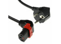 ACT Netsnoer Schuko CEE 7/7 male (haaks) - C13 IEC Lock (boven haaks) zwart 1 m, EL448S