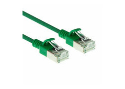 ACT Groene 0,5 meter LSZH U/FTP CAT6A datacenter slimline patchkabel snagless met RJ45 connectoren