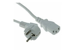 ACT Netsnoer Schuko CEE 7/7 male (haaks) - C13 IEC 60320 wit 0,5 m