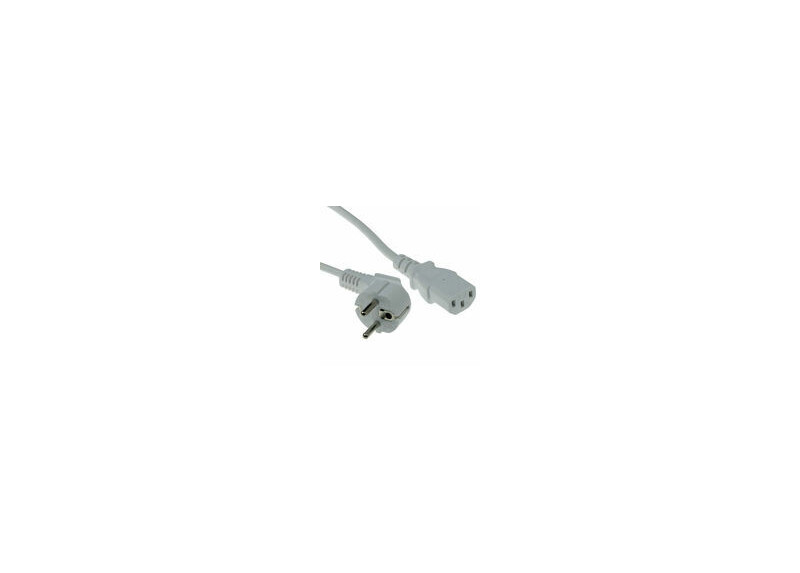 ACT Netsnoer Schuko CEE 7/7 male (haaks) - C13 IEC 60320 wit 0,5 m