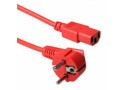 ACT Netsnoer Schuko CEE 7/7 male (haaks) - C13 IEC 60320 rood 5 m
