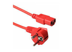 ACT Netsnoer Schuko CEE 7/7 male (haaks) - C13 IEC 60320 rood 5 m