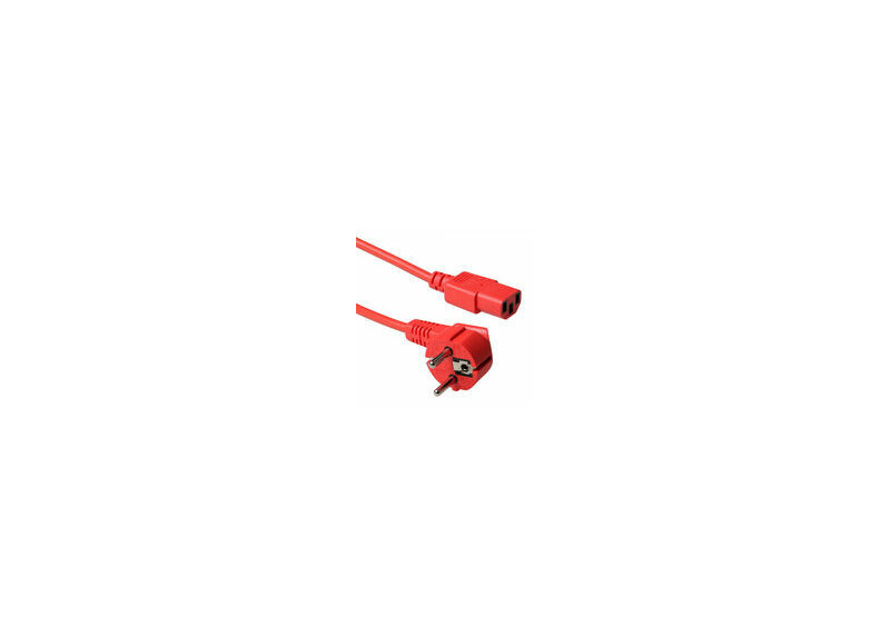 ACT Netsnoer Schuko CEE 7/7 male (haaks) - C13 IEC 60320 rood 5 m