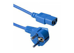 ACT Netsnoer Schuko CEE 7/7 male (haaks) - C13 IEC 60320 blauw 5 m