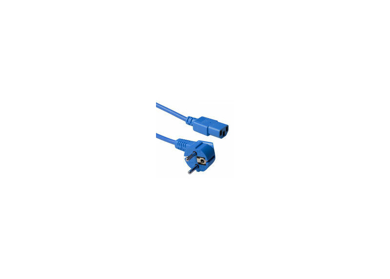 ACT Netsnoer Schuko CEE 7/7 male (haaks) - C13 IEC 60320 blauw 5 m