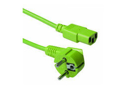 ACT Netsnoer Schuko CEE 7/7 male (haaks) - C13 IEC 60320 groen 5 m
