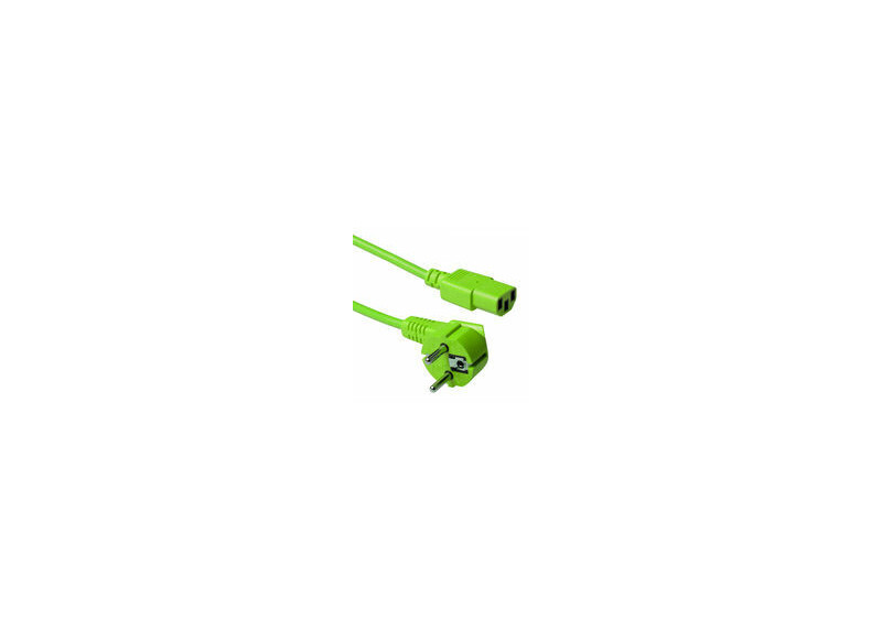 ACT Netsnoer Schuko CEE 7/7 male (haaks) - C13 IEC 60320 groen 5 m