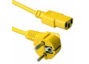 ACT Netsnoer Schuko CEE 7/7 male (haaks) - C13 IEC 60320 geel 5 m