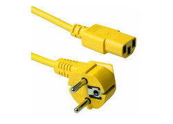 ACT Netsnoer Schuko CEE 7/7 male (haaks) - C13 IEC 60320 geel 5 m