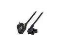 ACT Netsnoer Schuko CEE 7/7 male (haaks) - C5 (haaks) IEC 60320 zwart 1 m