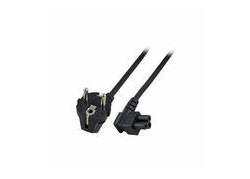 ACT Netsnoer Schuko CEE 7/7 male (haaks) - C5 (haaks) IEC 60320 zwart 1 m