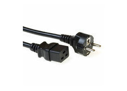 ACT Netsnoer Schuko CEE 7/7 male (recht) - C19 IEC 60320 zwart 2 m