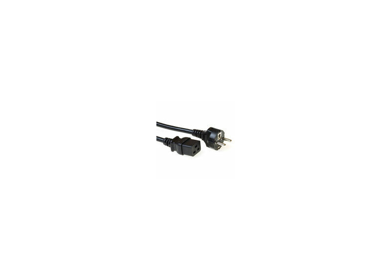 ACT Netsnoer Schuko CEE 7/7 male (recht) - C19 IEC 60320 zwart 2 m