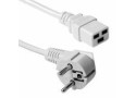 ACT Netsnoer Schuko CEE 7/7 male (haaks) - C19 IEC 60320 wit 3 m
