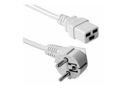 ACT Netsnoer Schuko CEE 7/7 male (haaks) - C19 IEC 60320 wit 3 m