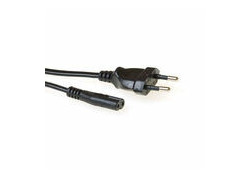 ACT Netsnoer Euro male - C7 female zwart 1 m