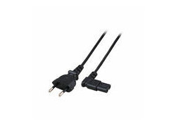 ACT Netsnoer Euro male - C7 female (haaks links/rechts) zwart 1 m