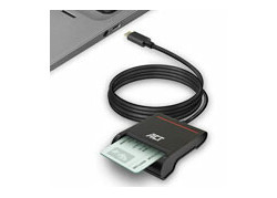 ACT Externe USB-C Smartcard eID Kaartlezer, geschikt voor Belgische ID-kaarten