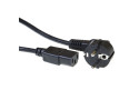 ACT Netsnoer Schuko CEE 7/7 male (haaks) - C13 IEC 60320 zwart 0,2 m