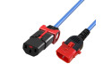 ACT Netsnoer C13 IEC Lock+ - C14 IEC Lock Dual Locking blauw 2 m, PC3621