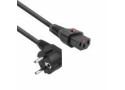 ACT Netsnoer Schuko CEE 7/7 male (haaks) - C13 IEC Lock zwart 5 m, EL269S
