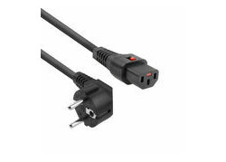 ACT Netsnoer Schuko CEE 7/7 male (haaks) - C13 IEC Lock zwart 5 m, EL269S